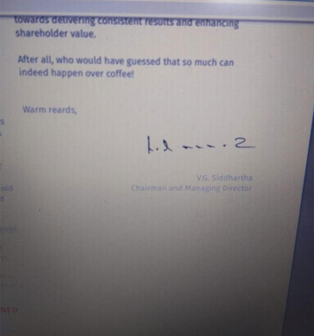 Plot thickens at Coffee Day: I-T sources doubt authenticity of note